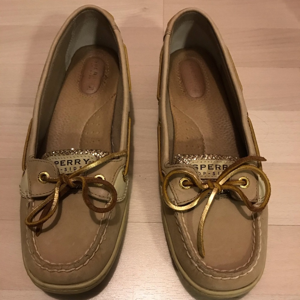 Gold Sperry Boat Shoes